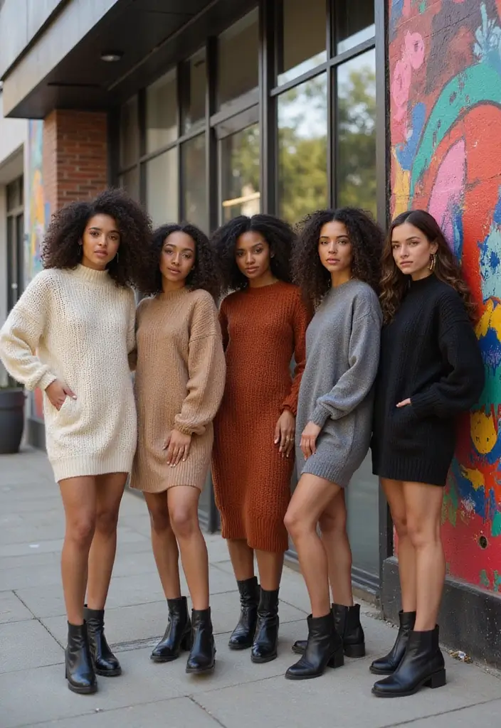 25 Winter Sweater Dresses That Are Cozy Yet Chic - 24. Celebrating Diversity in Styles
