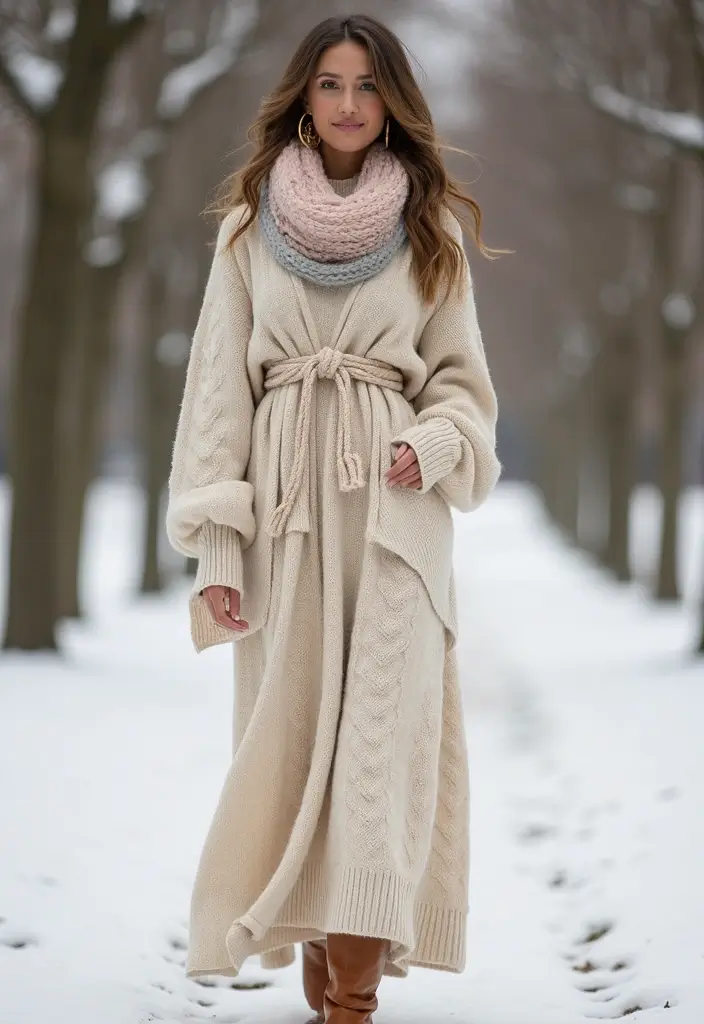 25 Winter Sweater Dresses That Are Cozy Yet Chic - 5. Maxi Length Marvels