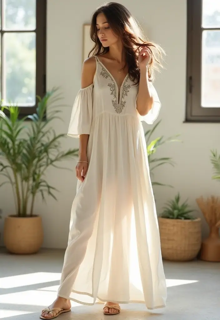 26 Boho Dress Styles That Are Trending on Pinterest - 12. Minimalist Boho Maxi Dress