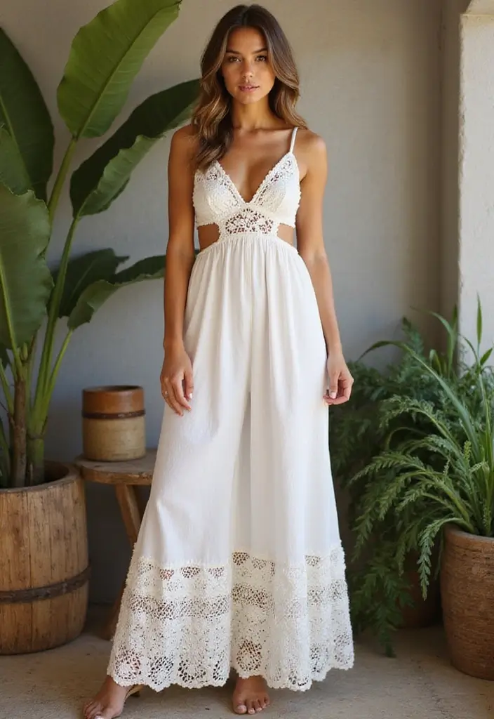 26 Boho Dress Styles That Are Trending on Pinterest - 4. Crochet Detail Maxi Dress