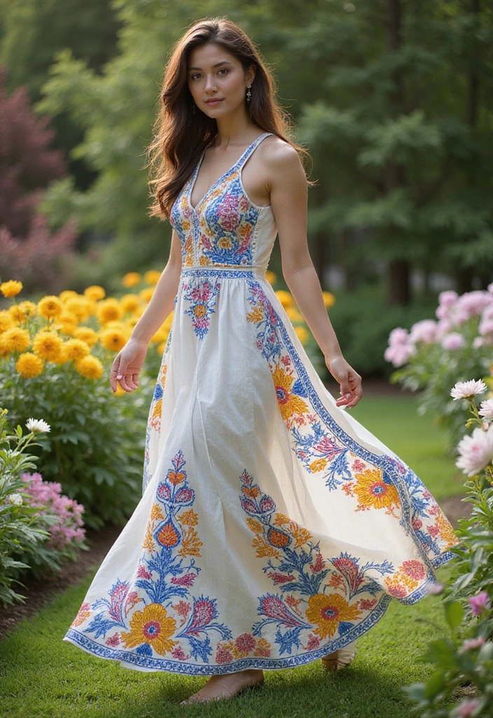 26 Boho Dress Styles That Are Trending on Pinterest - 8. Embroidered Maxi Dress