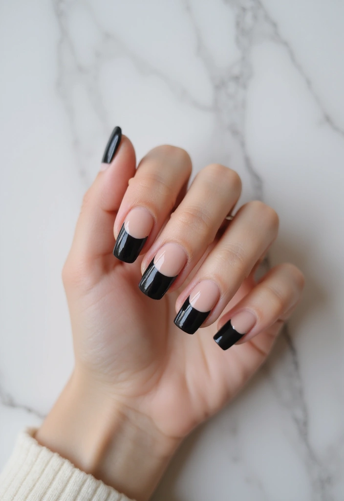 27 Classy Black Nail Ideas That Work Beyond Halloween - 11. Classic Black French Tip