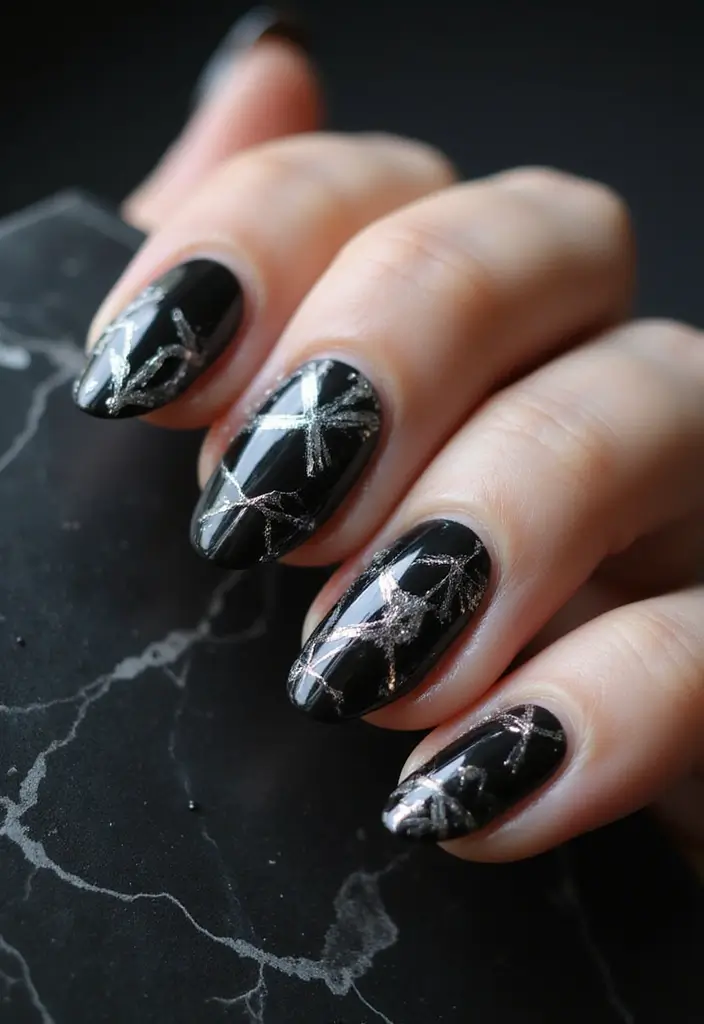 27 Classy Black Nail Ideas That Work Beyond Halloween - 14. Metallic Black Nails