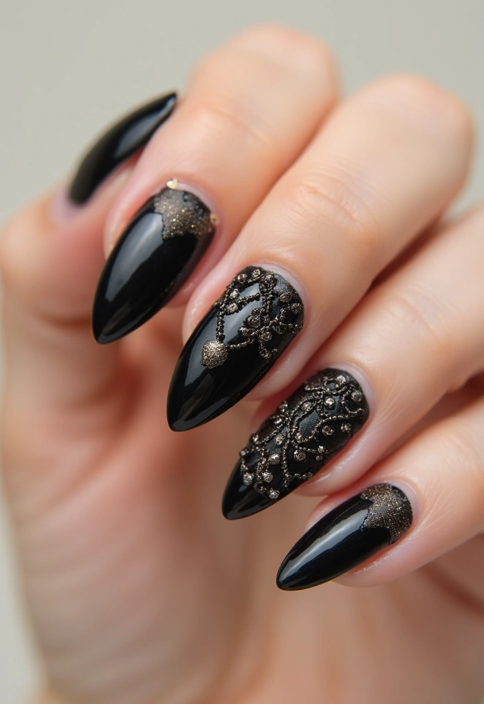 27 Classy Black Nail Ideas That Work Beyond Halloween - 17. Black Braided Nail Art