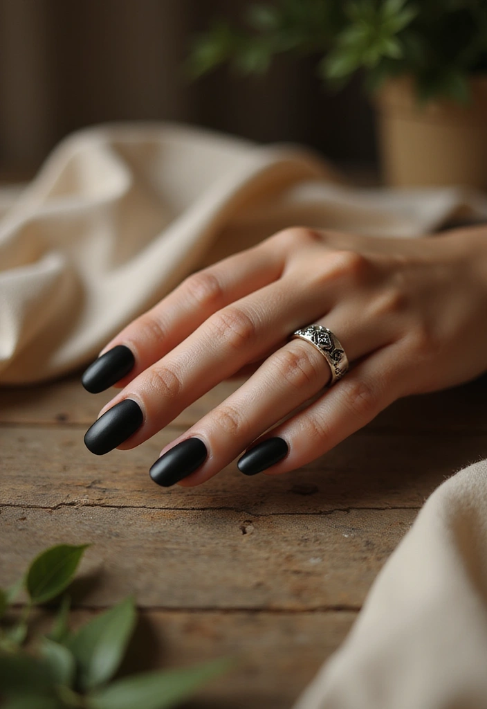 27 Classy Black Nail Ideas That Work Beyond Halloween - 2. Matte Black Elegance