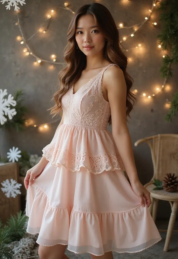 27 Elegant Winter Dresses for a Festive December Look - 13. Delightful Tiered Dresses