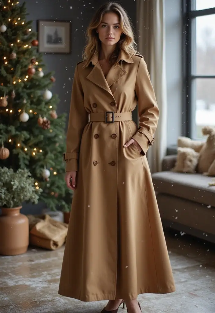 27 Elegant Winter Dresses for a Festive December Look - 20. Classic Trench Dresses