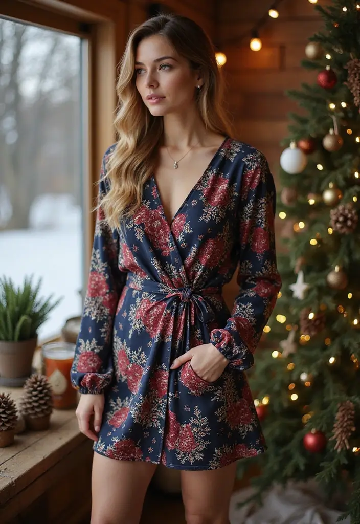 27 Elegant Winter Dresses for a Festive December Look - 3. Chic Wrap Dresses
