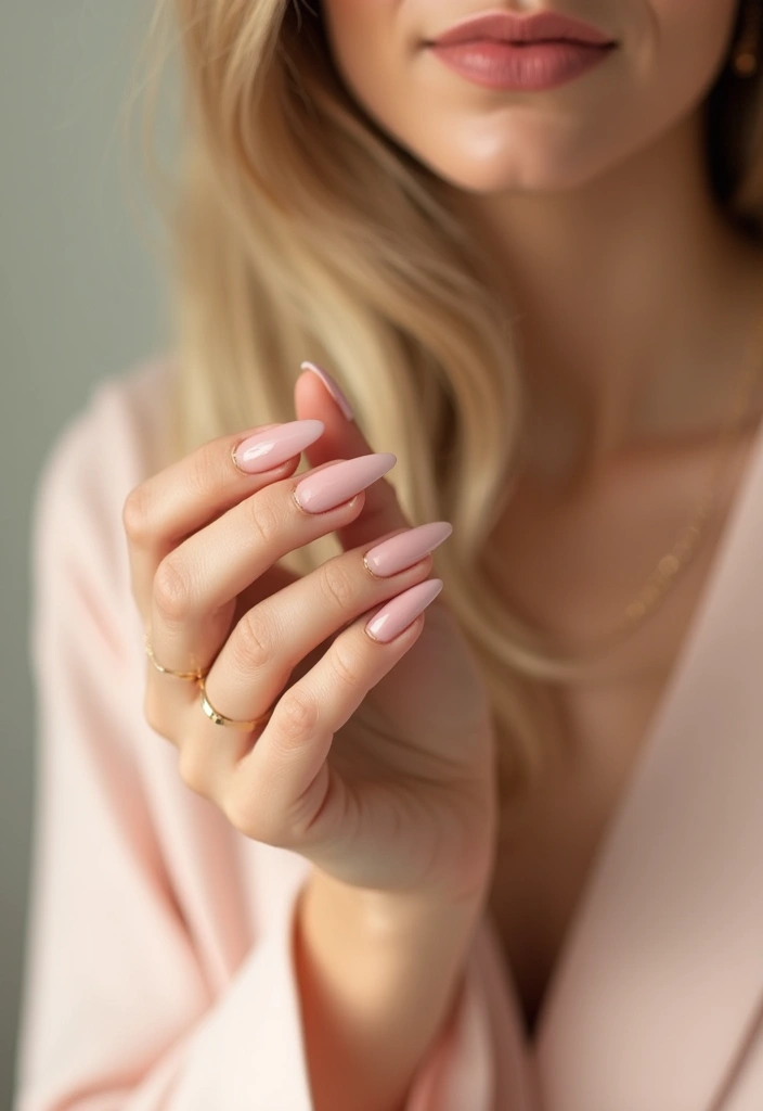 27 Fall Nail Designs to Welcome September in Style - 10. Soft Blush with Gold Tips