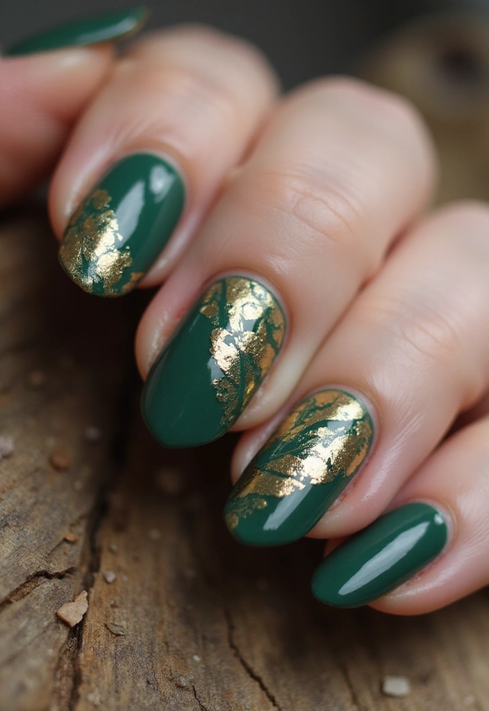 27 Fall Nail Designs to Welcome September in Style - 11. Forest Green Elegance
