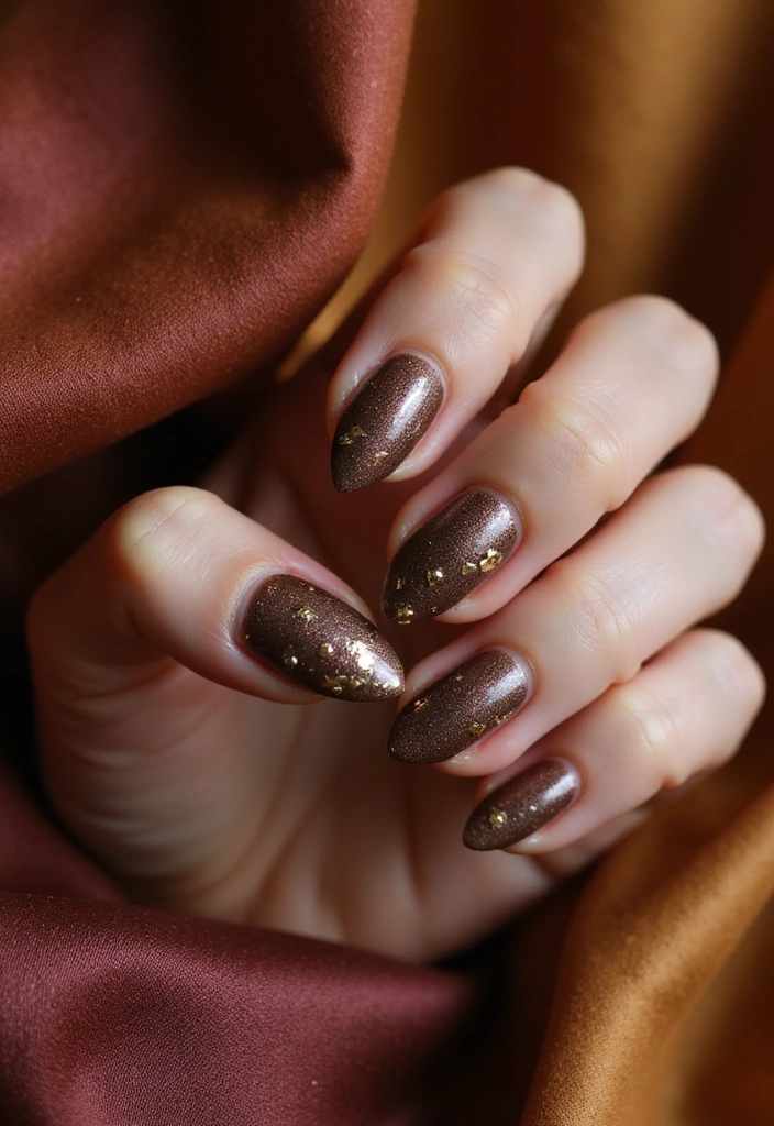 27 Fall Nail Designs to Welcome September in Style - 13. Metallic Mocha
