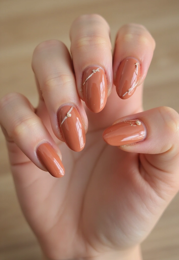 27 Fall Nail Designs to Welcome September in Style - 14. Warm Copper Stripes