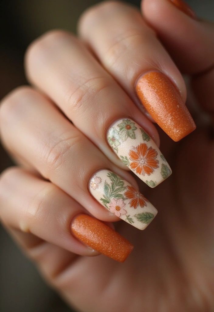 27 Fall Nail Designs to Welcome September in Style - 15. Autumn Floral
