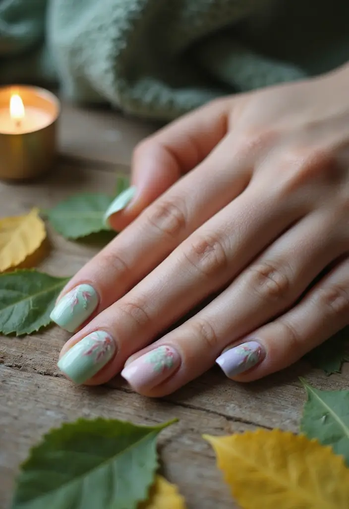 27 Fall Nail Designs to Welcome September in Style - 15. Leaf Imprints