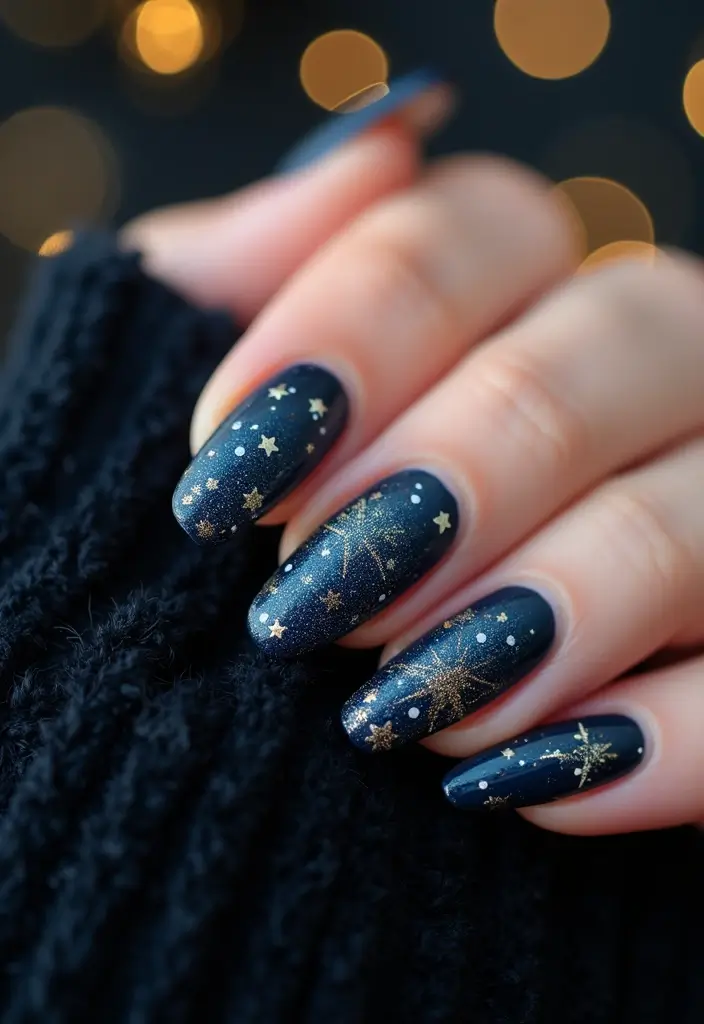 27 Fall Nail Designs to Welcome September in Style - 18. Twinkling Stars