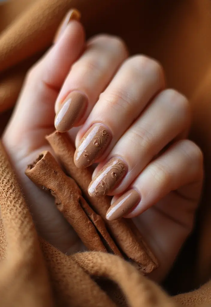 27 Fall Nail Designs to Welcome September in Style - 21. Cinnamon Swirls