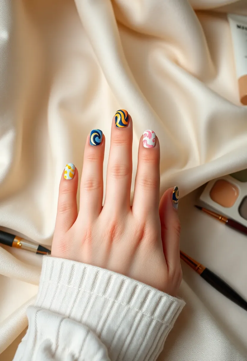 27 Fall Nail Designs to Welcome September in Style - 22. Abstract Art Designs
