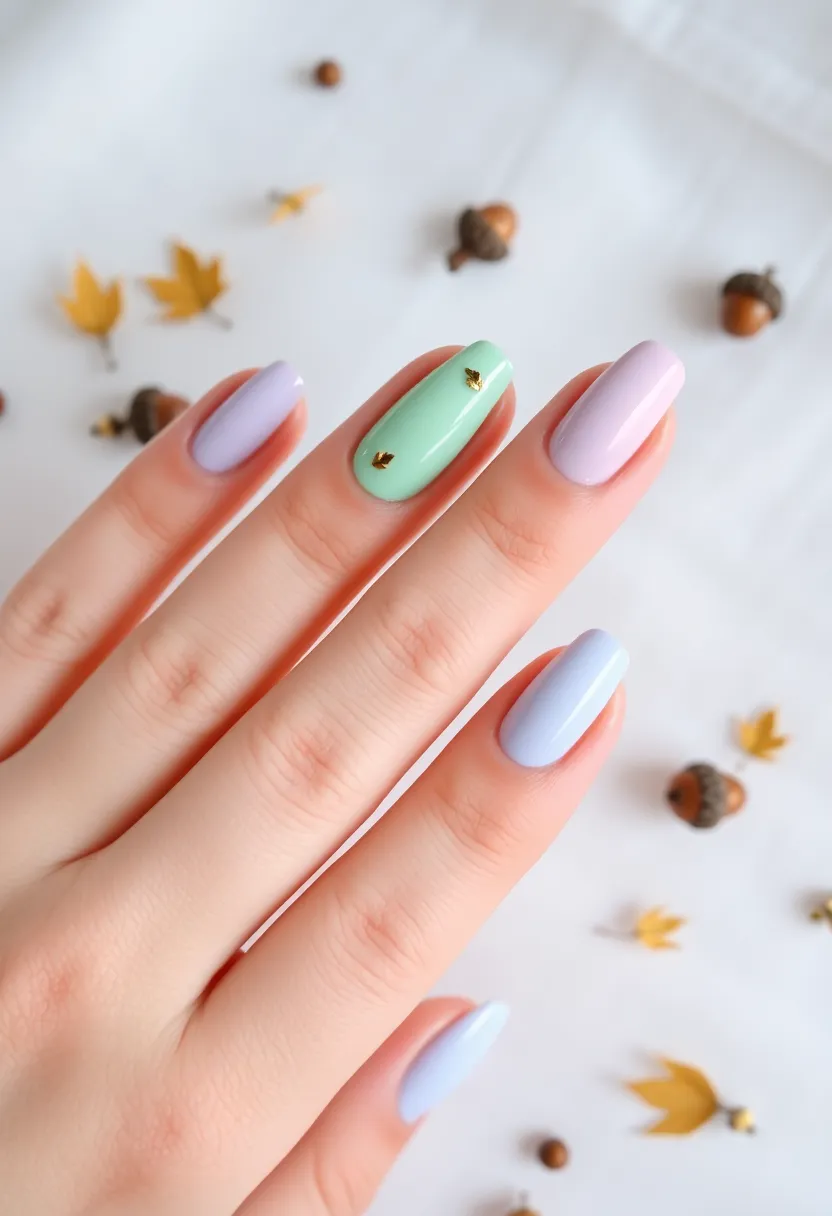 27 Fall Nail Designs to Welcome September in Style - 25. Soft Pastel Fall