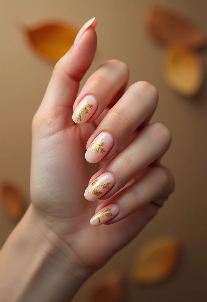 27 Fall Nail Designs to Welcome September in Style - 4. Minimalist Leaf Accents
