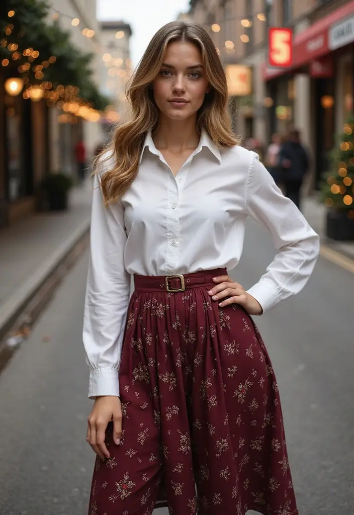 27 Midi Dress Outfits That Shine in Holiday Layers - 21. The Power of a Classic White Shirt