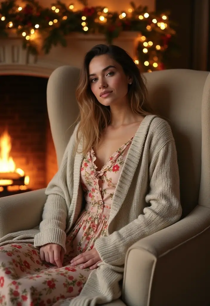 27 Midi Dress Outfits That Shine in Holiday Layers - 5. Maxi Cardigan Layer