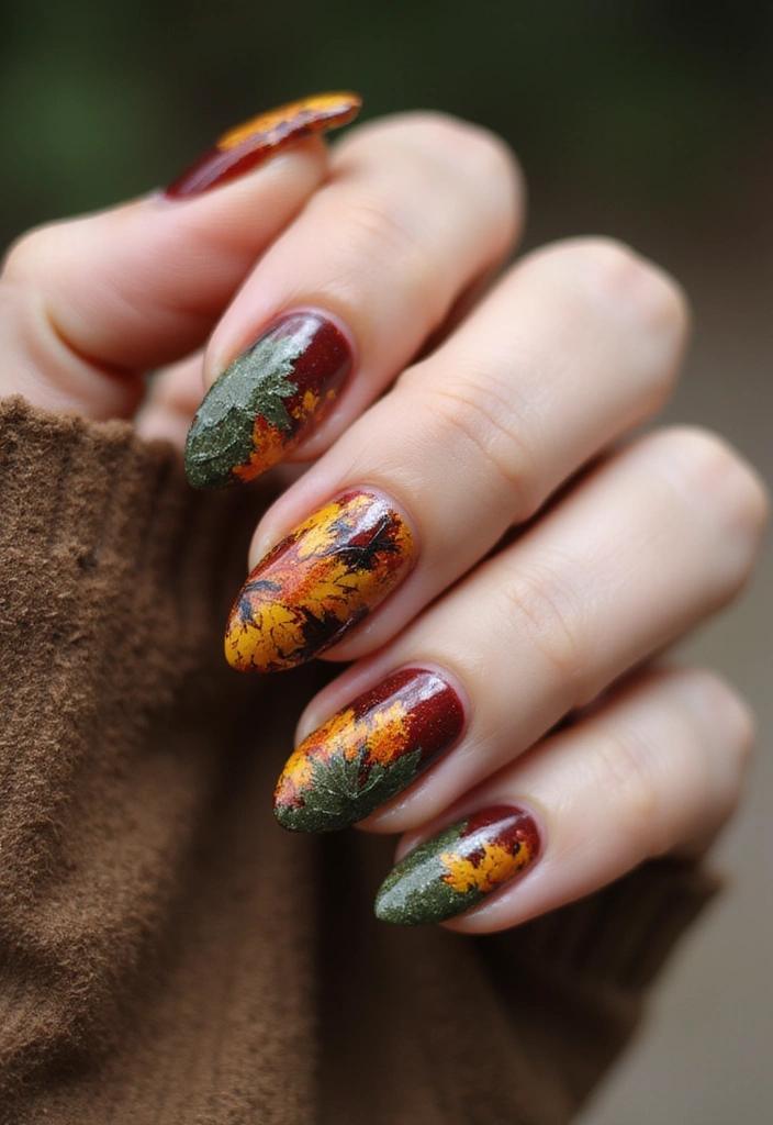 27 Stunning Nail Art Ideas That Will Be Everywhere This Fall - 10. Abstract Art Inspired by Nature