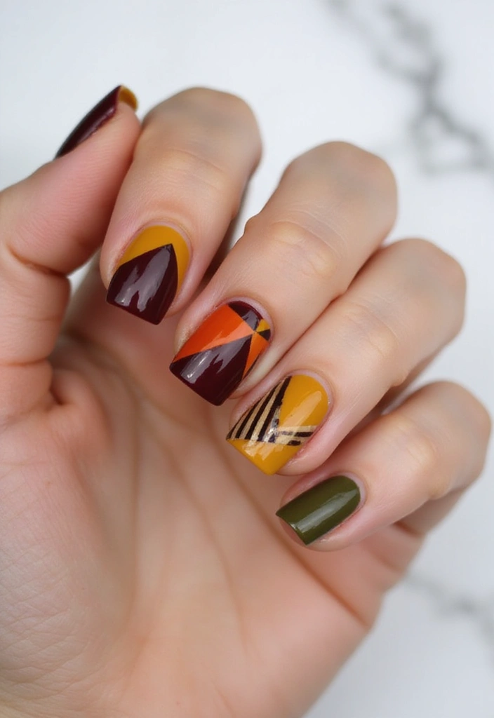 27 Stunning Nail Art Ideas That Will Be Everywhere This Fall - 14. Bold Geometric Designs
