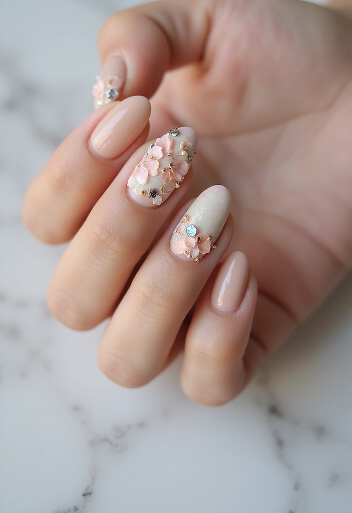 27 Stunning Nail Art Ideas That Will Be Everywhere This Fall - 17. 3D Floral Embellishments