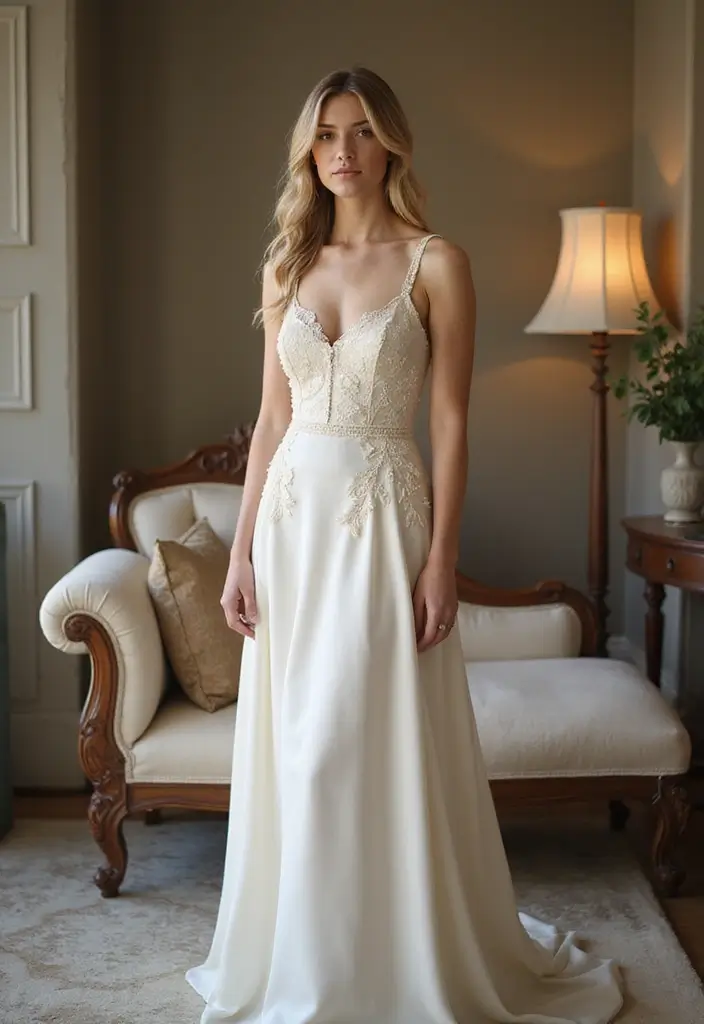 27 Wedding Guest Dresses That Wow Without Upstaging - 16. Off-White Tea-Length Dress