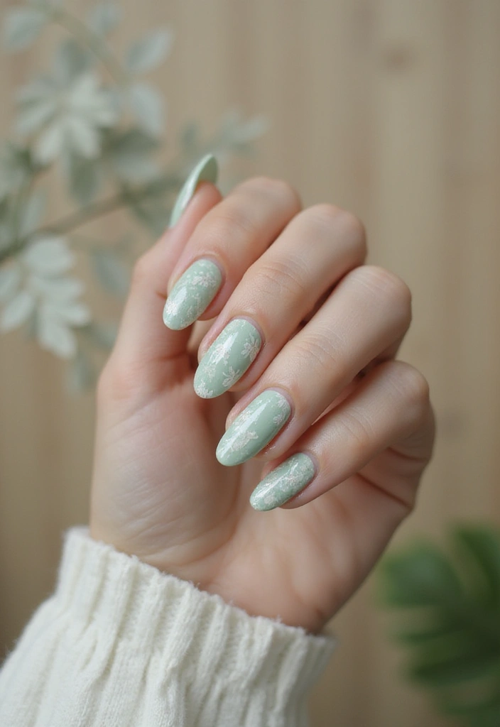28 Chic Winter Nail Designs That Feel Cozy and Stylish - 19. Frosted Leaves