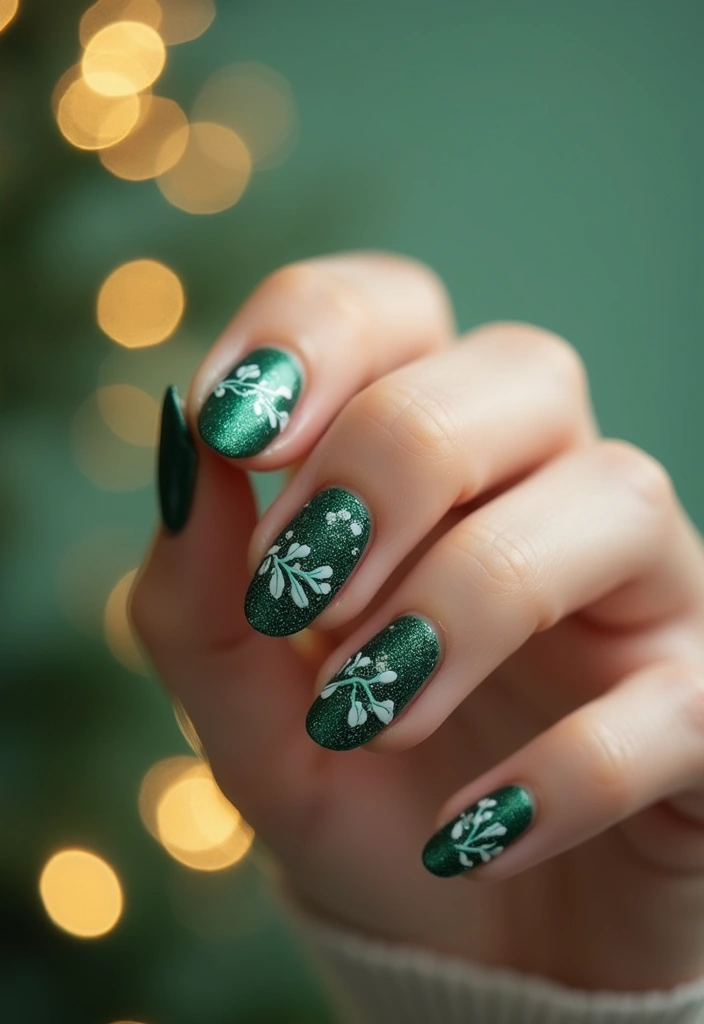 28 Chic Winter Nail Designs That Feel Cozy and Stylish - 24. Mistletoe Kisses
