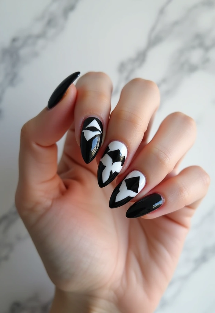 28 Chic Winter Nail Designs That Feel Cozy and Stylish - 25. Bold Black and White