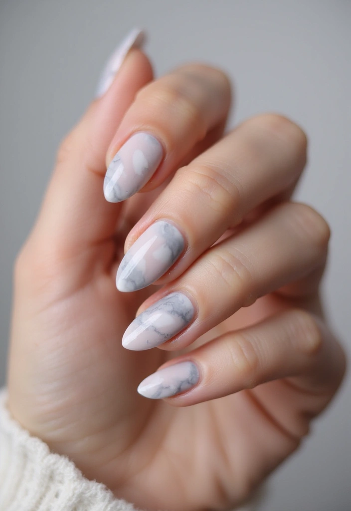 28 Chic Winter Nail Designs That Feel Cozy and Stylish - 27. Subtle Marble Effect