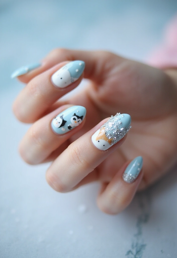 28 Chic Winter Nail Designs That Feel Cozy and Stylish - 28. Charming Winter Animals