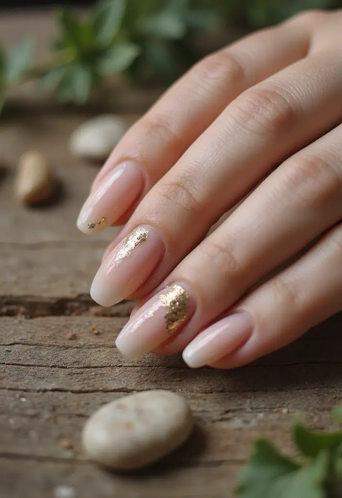 28 Chic Winter Nail Designs That Feel Cozy and Stylish - 3. Earthy Nudes with Gold Accents