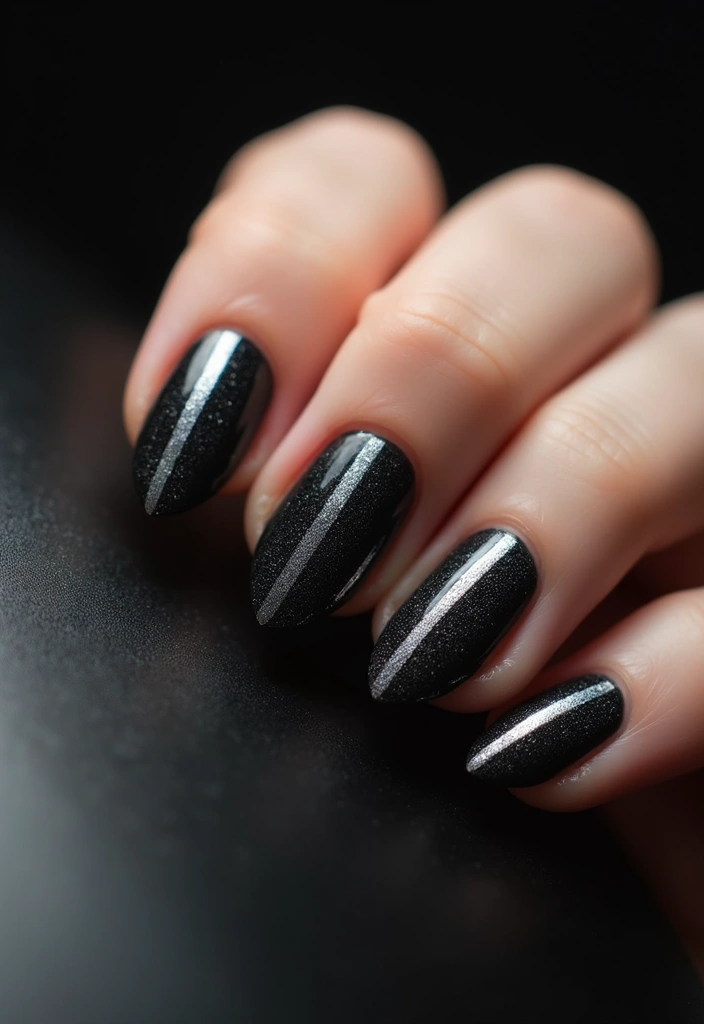 28 Chic Winter Nail Designs That Feel Cozy and Stylish - 9. Shimmering Silver Stripes