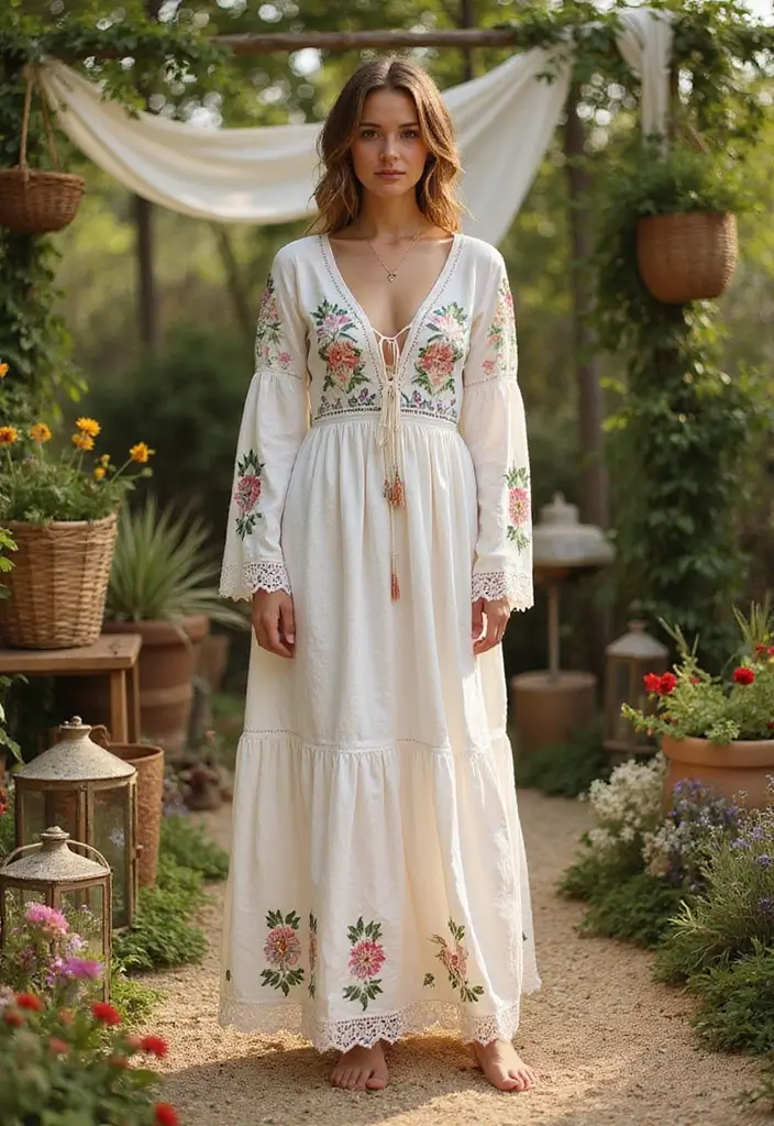 28 Elegant Long Dress Outfits for a Pinterest-Worthy Look - 20. Effortless Boho