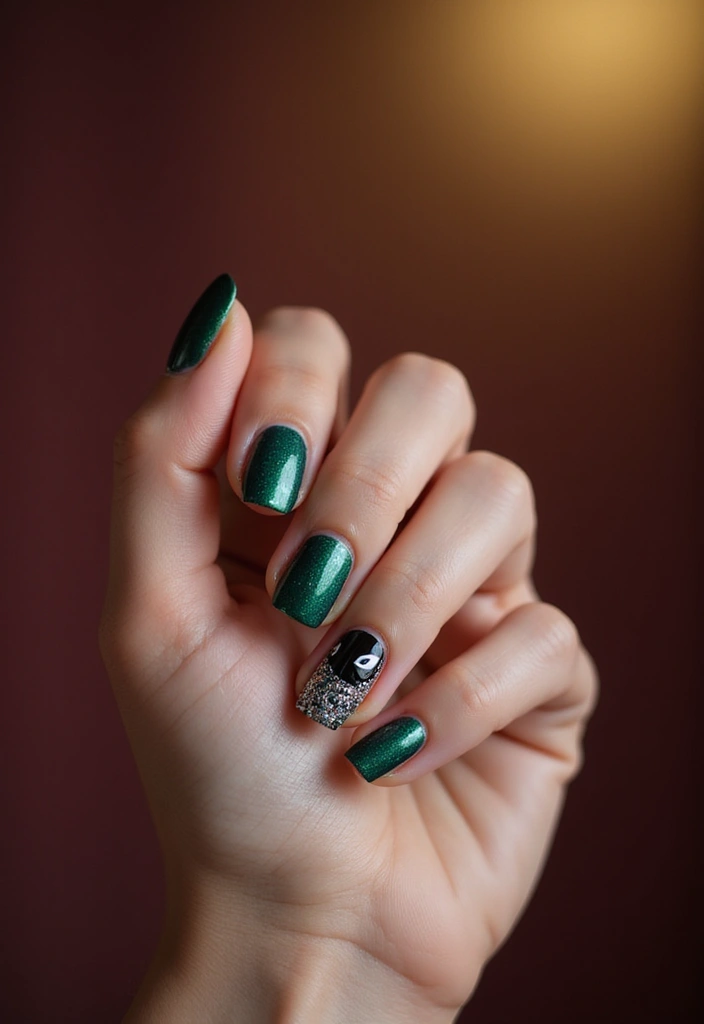 28 Glitter Nail Ideas That Light Up Your December Nights - 24. Glittery Cat Eye Effect