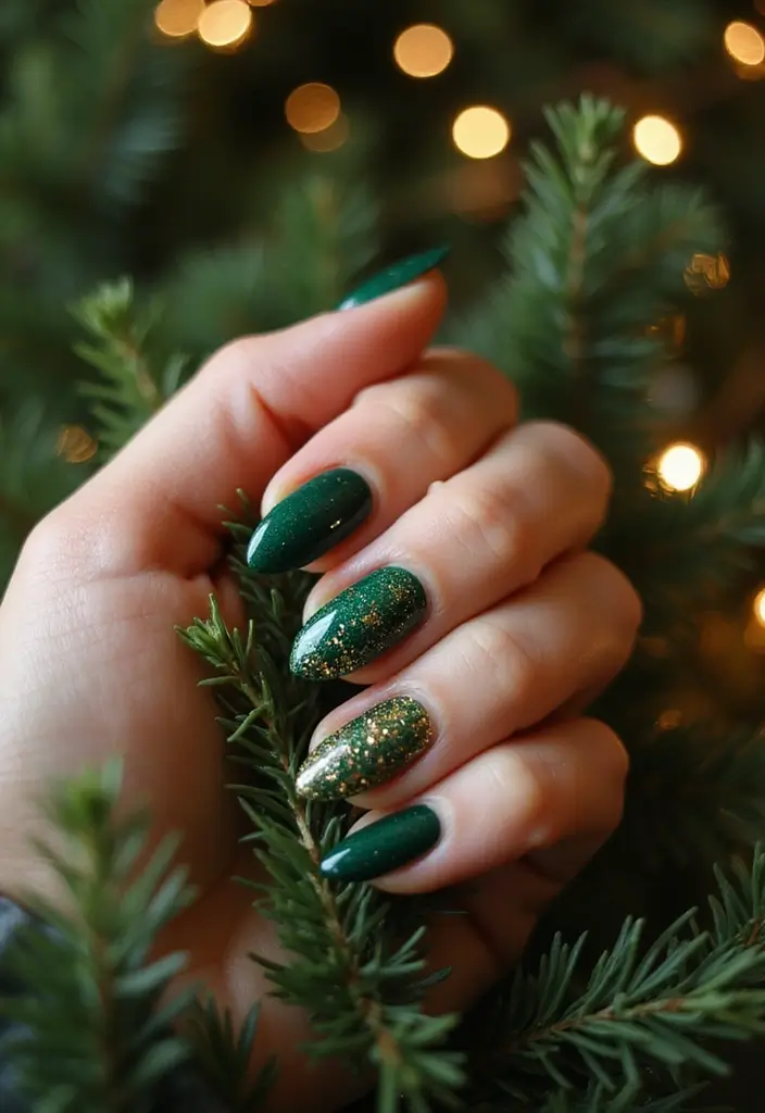 28 Glitter Nail Ideas That Light Up Your December Nights - 3. Emerald Elegance