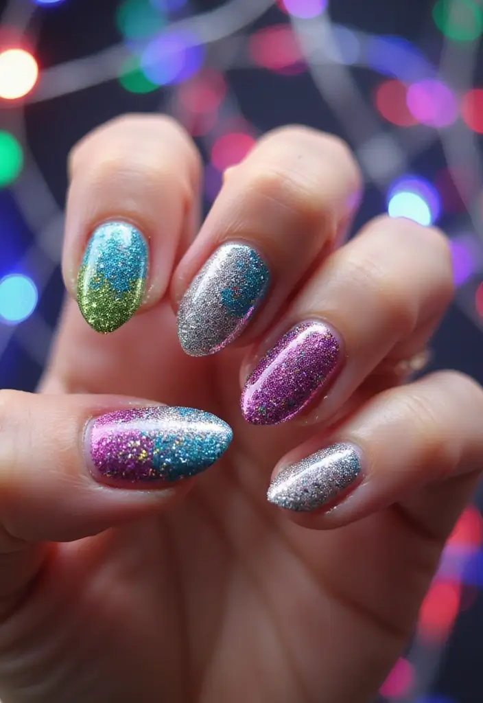 28 Glitter Nail Ideas That Light Up Your December Nights - 5. Dazzling Disco Ball