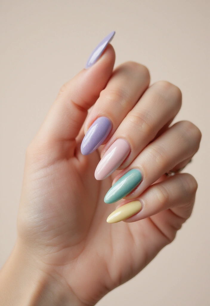 28 Party-Ready Metallic Nail Styles to Celebrate New Year’s in Style! - 12. Soft Pastel Metallic