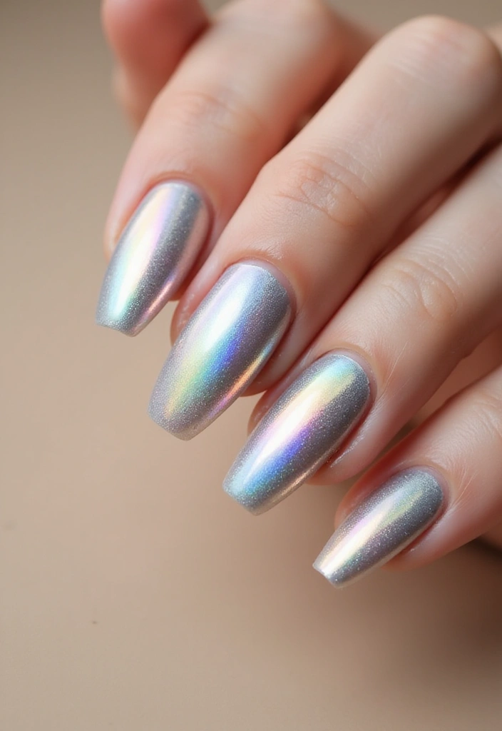 28 Party-Ready Metallic Nail Styles to Celebrate New Year’s in Style! - 2. Iridescent Silver Shine