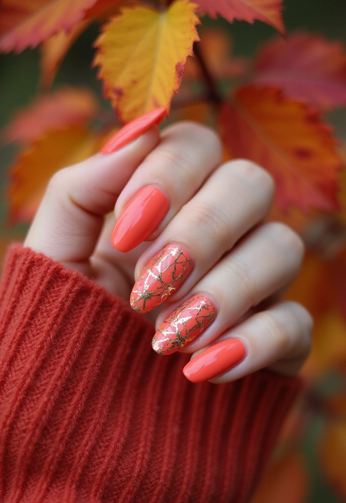 28 September Nail Colors That Set the Tone for Fall - 17. Coral Red