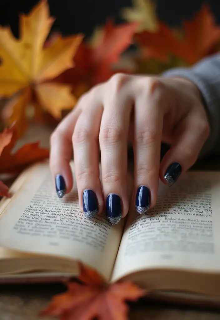 28 September Nail Colors That Set the Tone for Fall - 2. Classic Navy