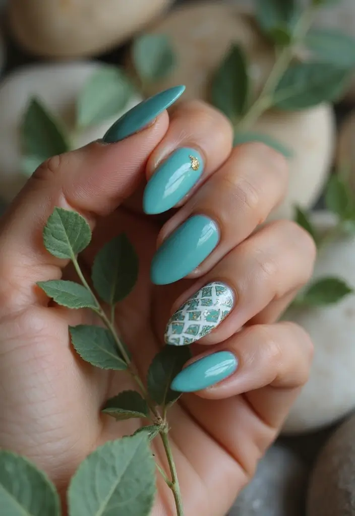 28 September Nail Colors That Set the Tone for Fall - 9. Muted Teal