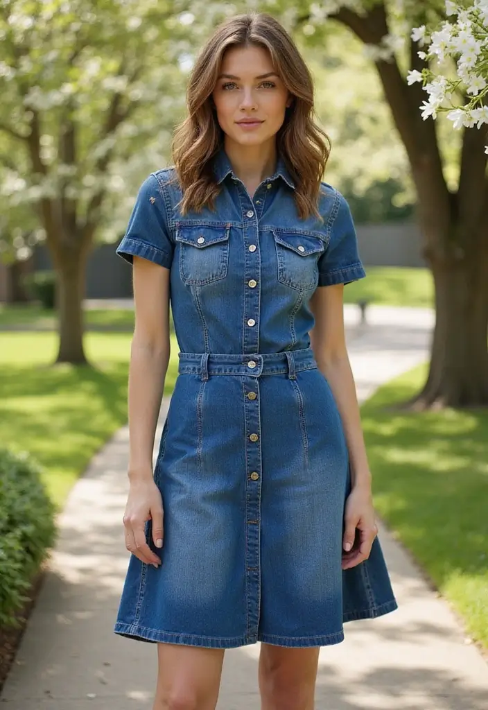 28 Statement Dresses That Will Be Huge in 2025 - 23. Mid-Length Denim Dress