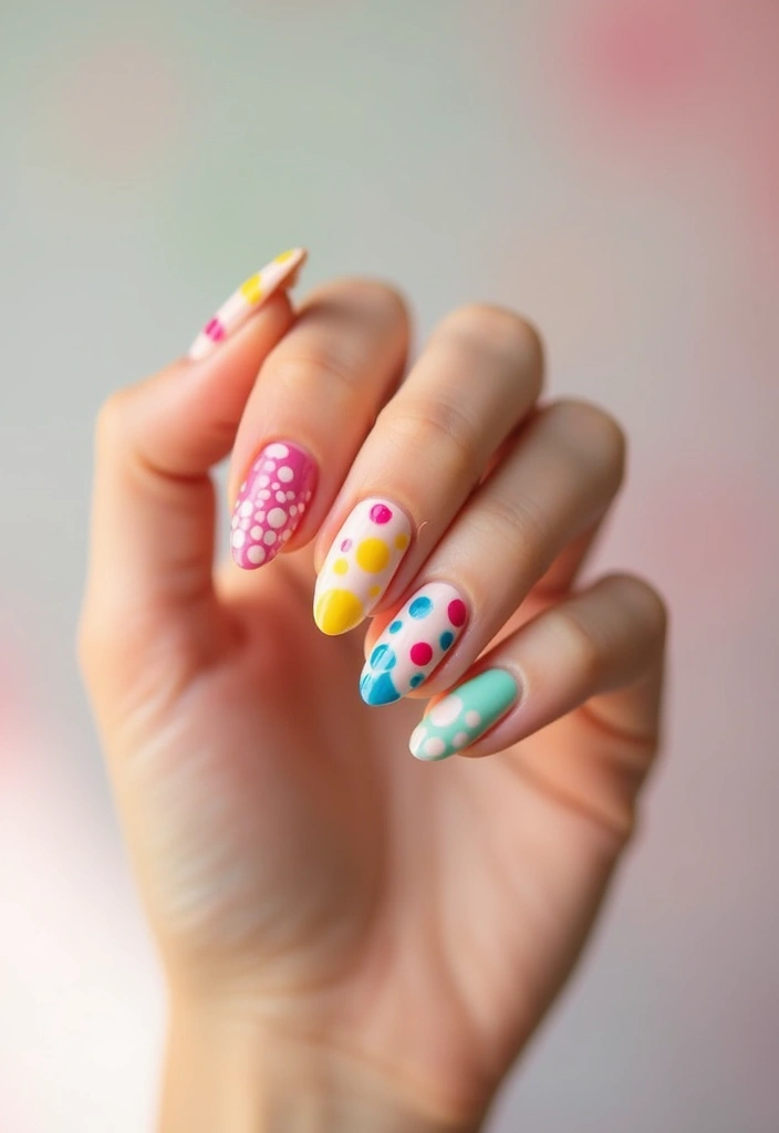 29 Cute Nail Art Ideas Inspired by Pinterest’s Top Trends - 23. Whimsical Color Dots