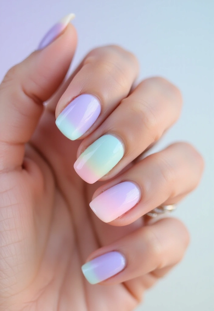 29 Cute Nail Art Ideas Inspired by Pinterest’s Top Trends - 3. Pastel Rainbow Tips