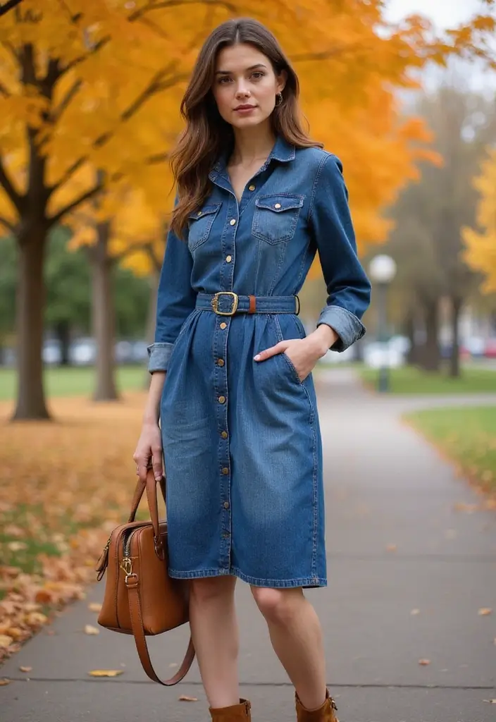 29 Stunning Fall Dresses That Will Upgrade Your Wardrobe - 18. Denim Dresses