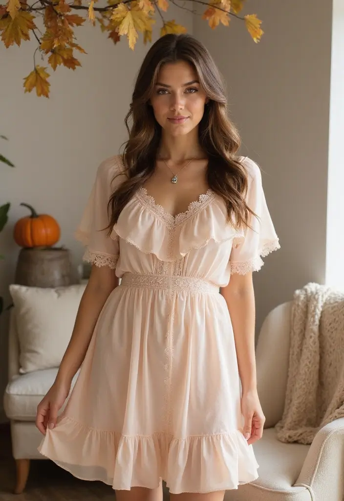 29 Stunning Fall Dresses That Will Upgrade Your Wardrobe - 21. Ruffled Details